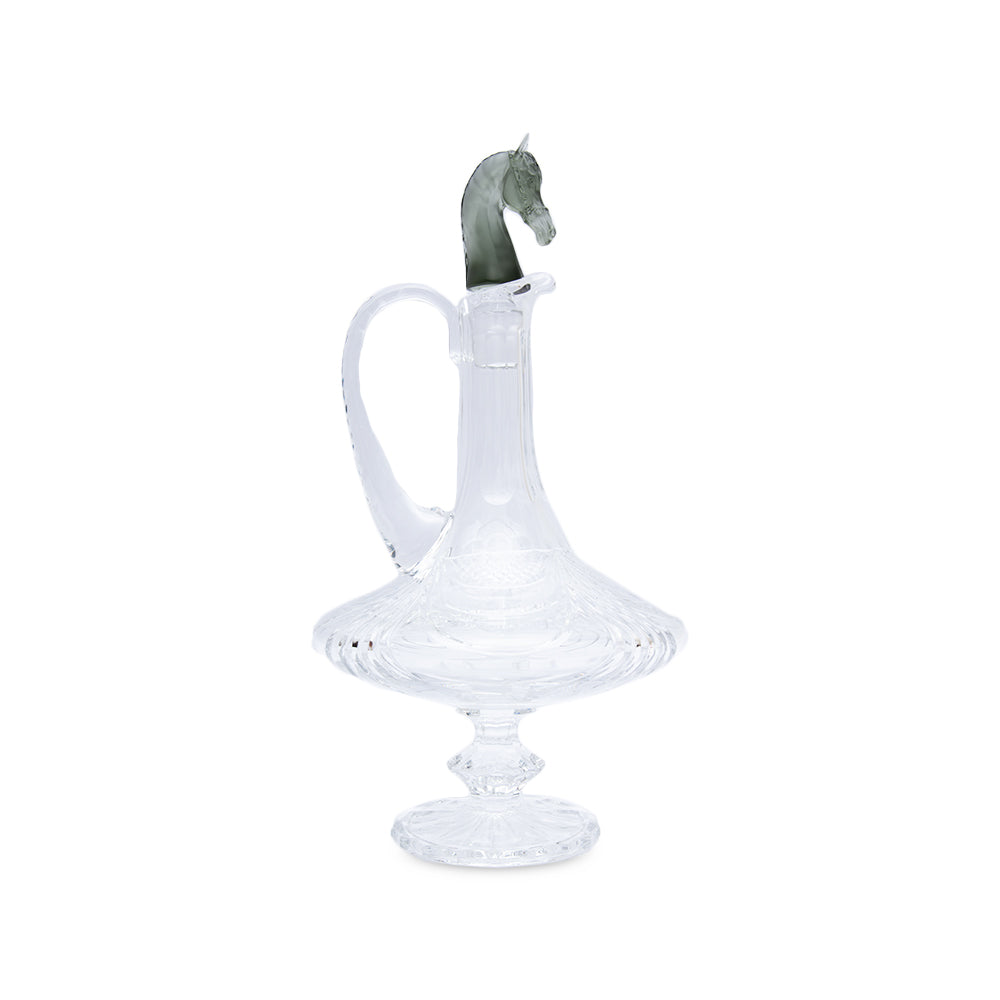 Cristal De Paris Decanter Gerarg +Flower Lids