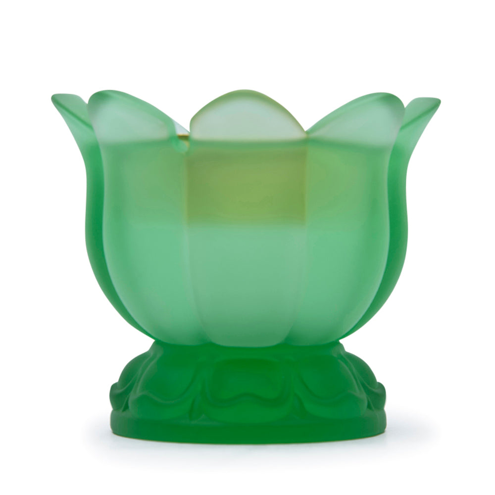 Cristal De Paris Small Bowl Lotus Green, H 11x9 Cm