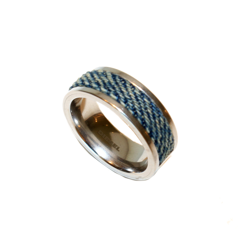 Diesel Men's Ring With Blue Denim Band