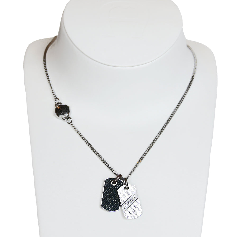 Diesel Men's Stainless Steel Necklace With 2Pcs. Pendant