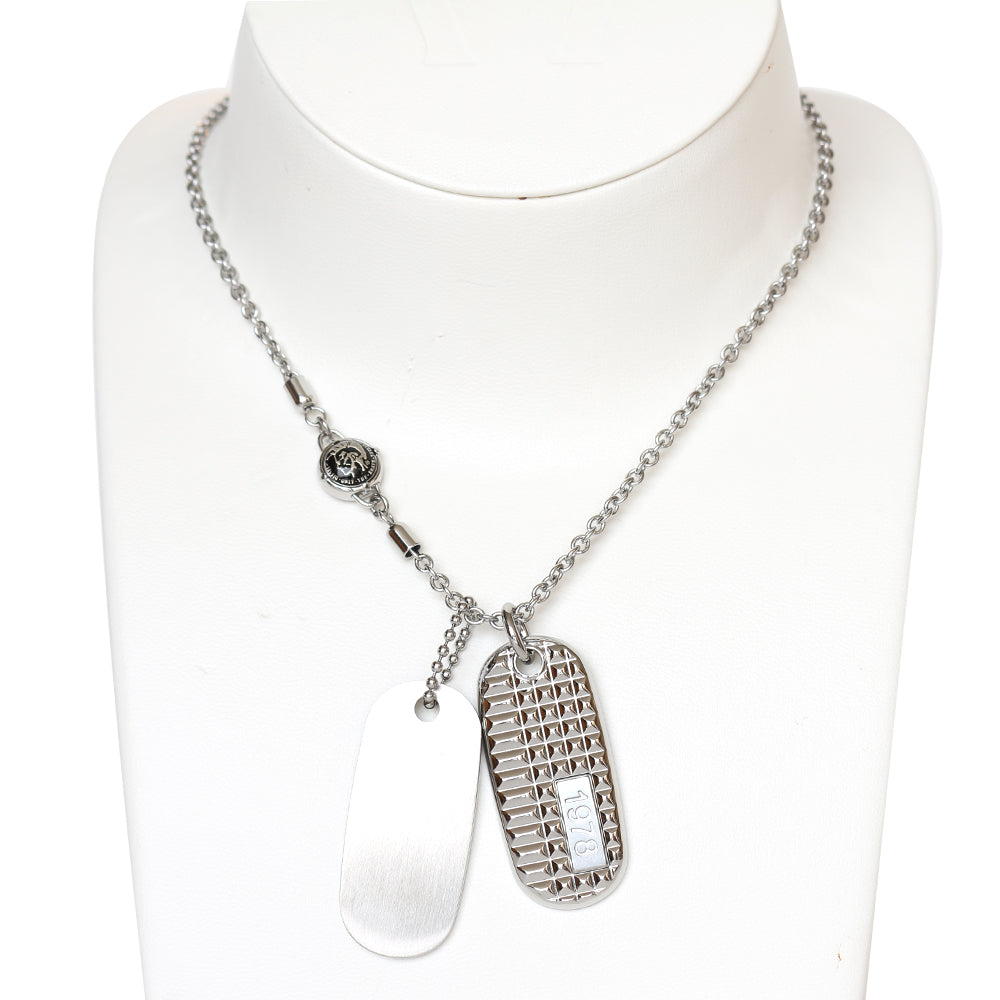 Diesel Men's NecklaceÂ With Two Oval PendantÂ
