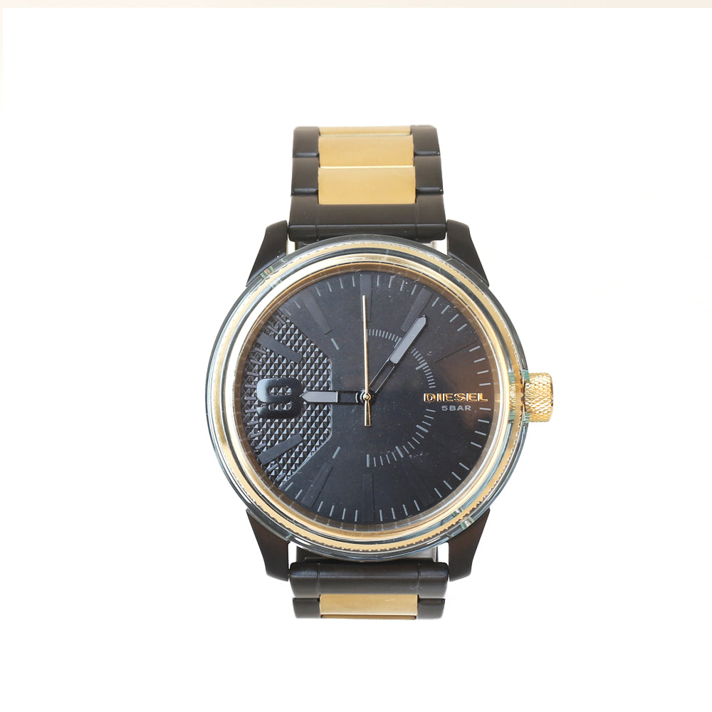 Diesel Men's Watch Full Stainless Steel Case &amp; Bacelet With Acrylic Cover On The Case