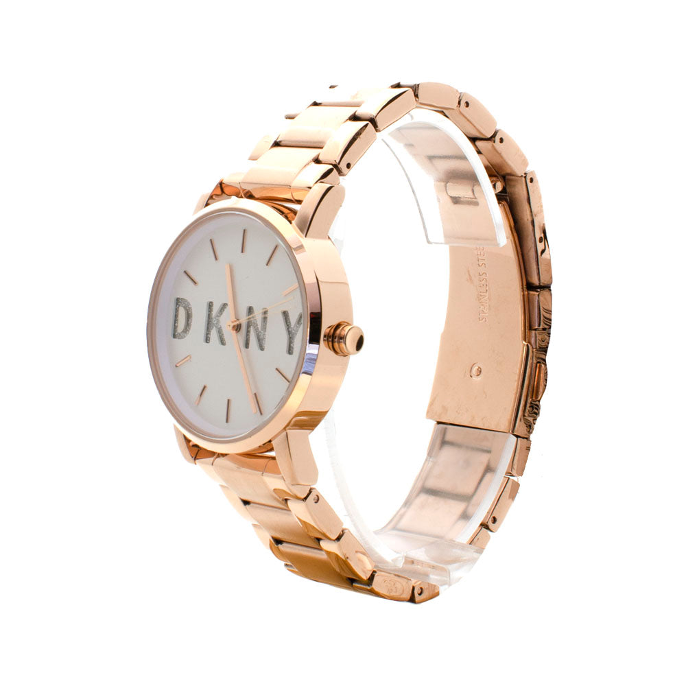 DKNY Gold Plated Analog Watch With Metal Bracelet