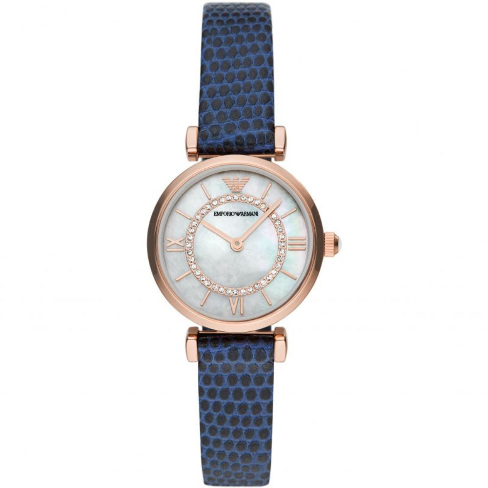 Emporio Armani Women's Gianni T-Bar Analog Mother of Pearl Dial Watch