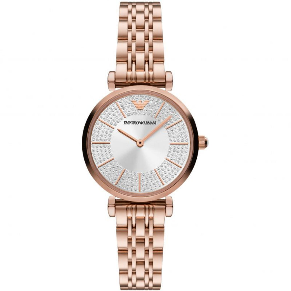 Emporio Armani Women's Two-Hand Rose Gold-Tone Stainless Steel Watch