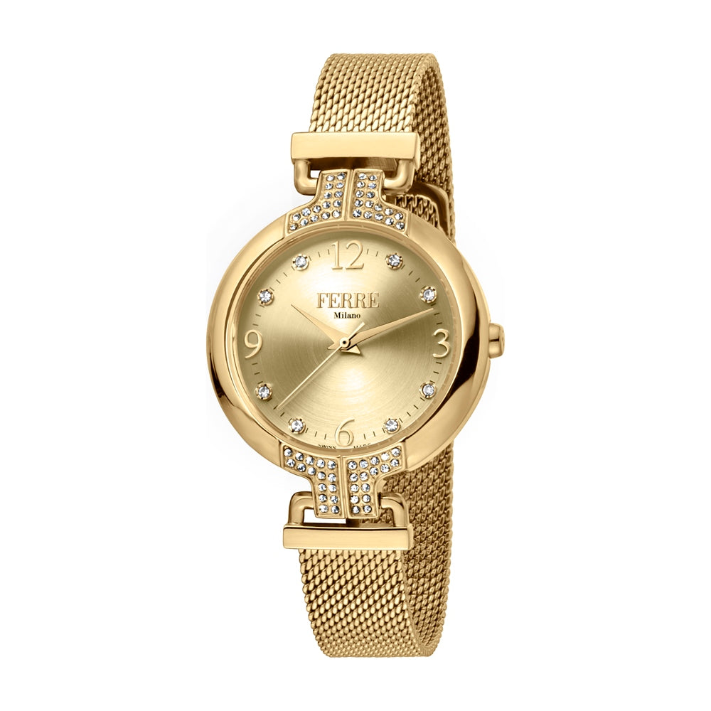 Ferre Milano Ladies Watch With Mesh Bracelet