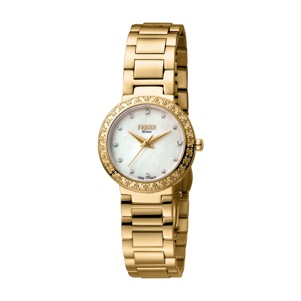 Ferre Milano Ladie's Watch Full Stainless Steel Case &amp; Bracelet with GoldÂ Plated