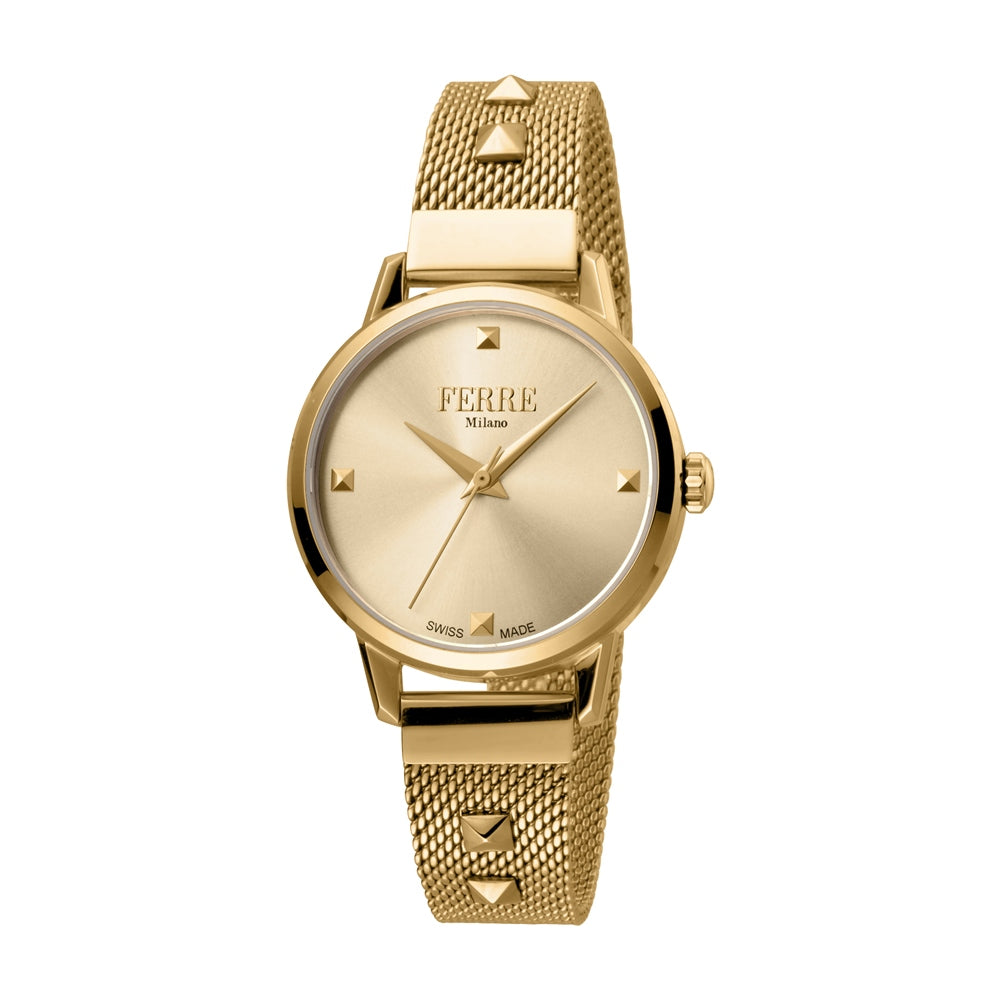 Ferre Milano Ladies Watch Stainless Steel Case With Yellow Gold PlatedÂ