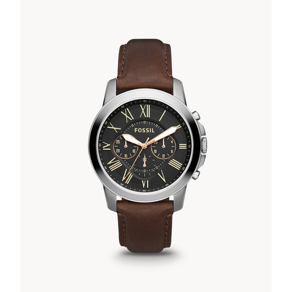 Fossil Grant Men's Chronograph Brown Leather Watch