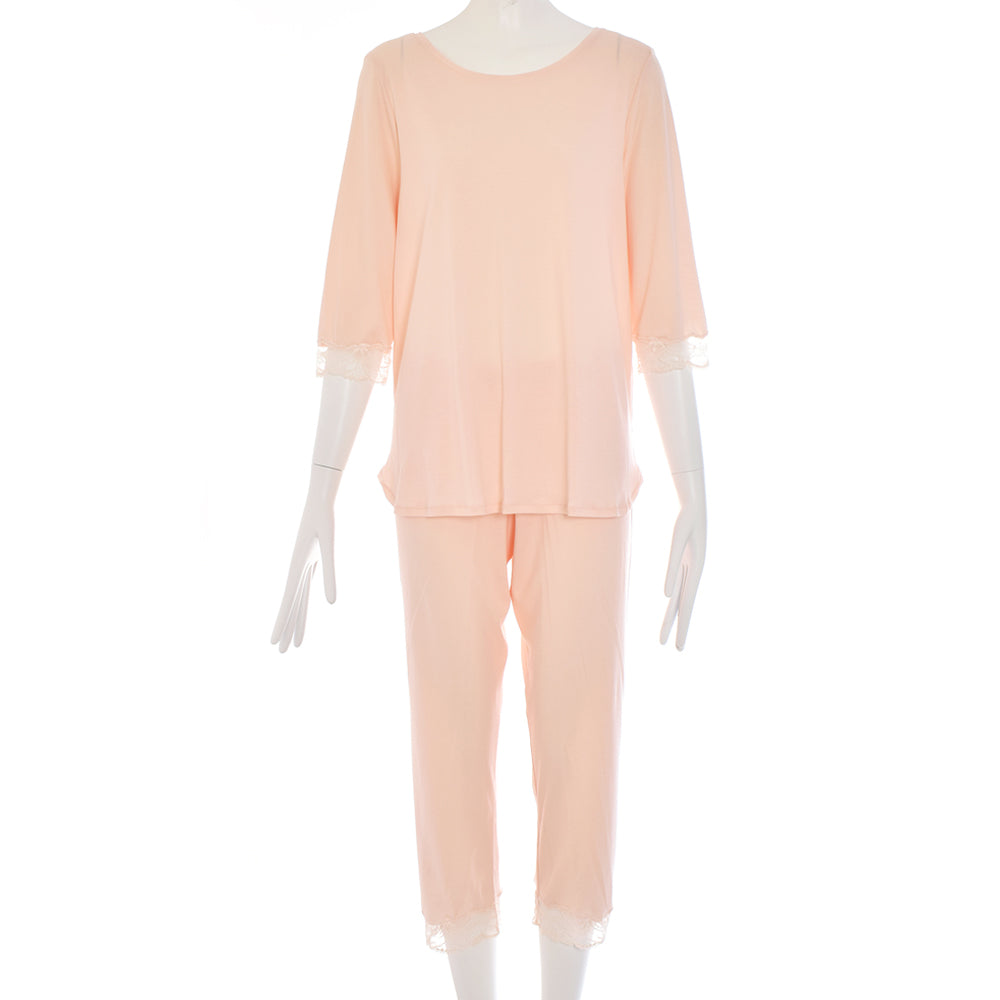 Hanro Valencia 3/4 Sleeves Crop Pajama Set