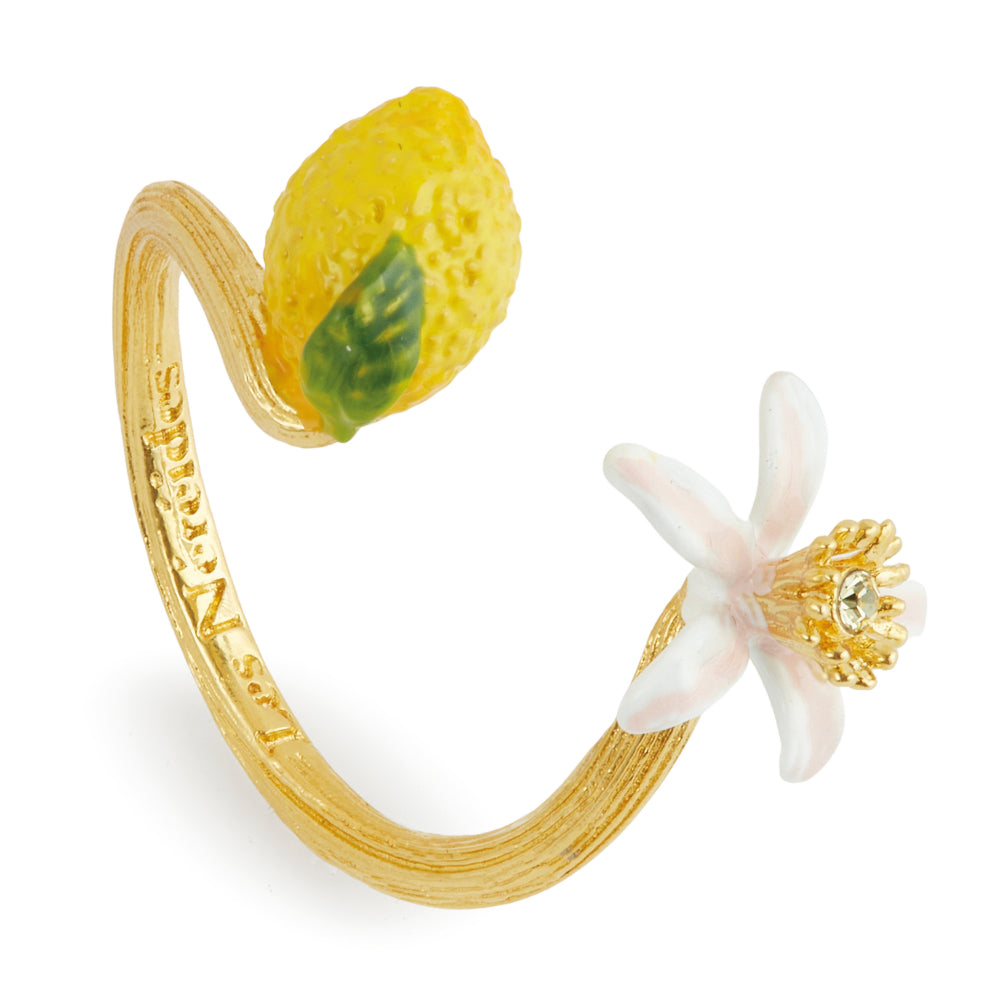 Les Nereides Lemon And Lemon Blossom Adjustable Ring