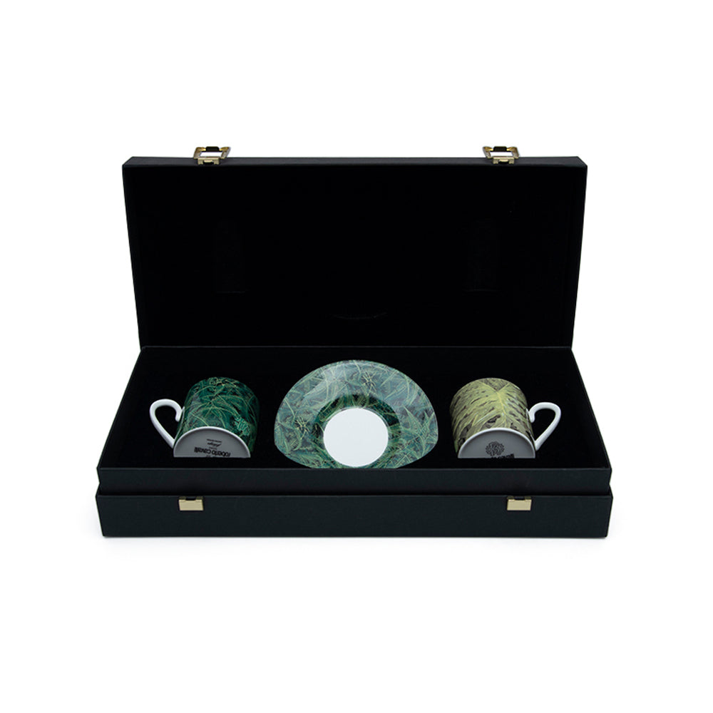 Roberto Cavalli Paradise Foliage Luxury box Set 2 Pcs. Coffee Cup &amp; Saucer