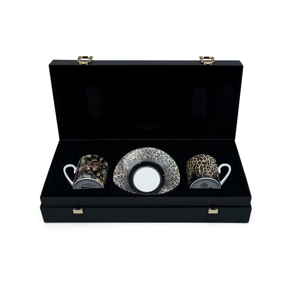 Roberto Cavalli Collection Zero Luxury box Set 2 Pcs. Coffee Cup &amp; Saucer