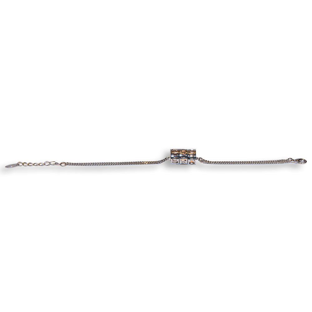 Rochas Ladies Bracelet Silver Color Double Chain Round Design