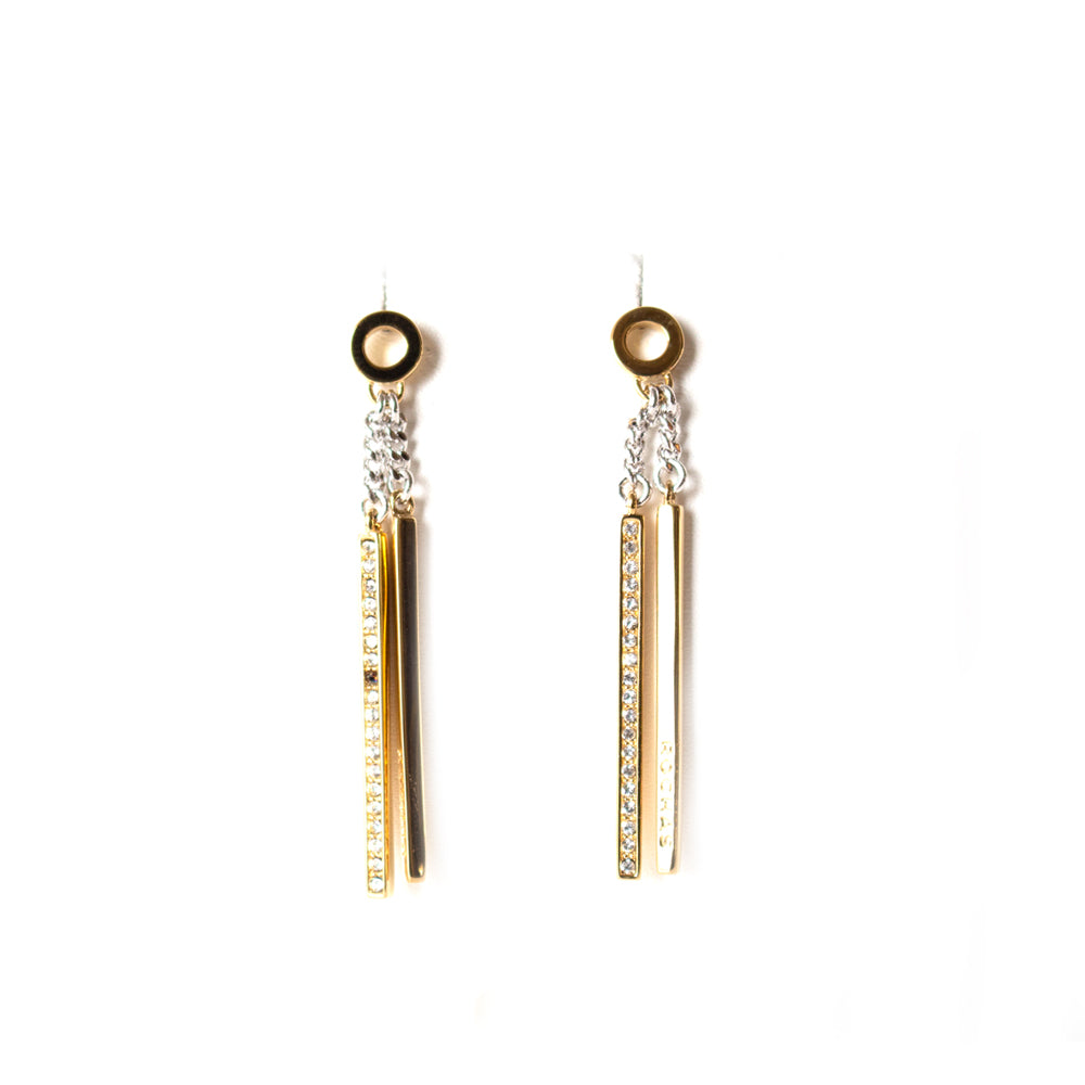 Rochas Ladies Fashion Accessories Earrings Gold With Stone And Dangle Drop Design