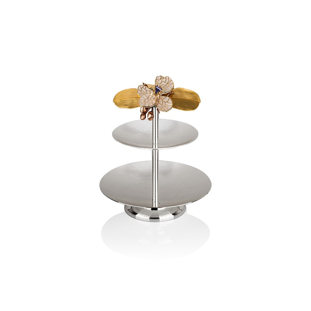 Select Home Grape 2 Layer Cookie Stand 16x15 Cm Silver