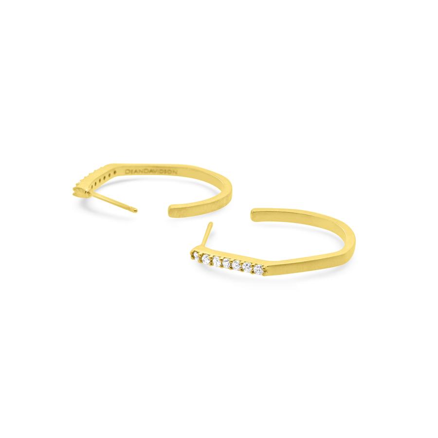 Dean Davidson Mini Spire Hoops  Earrings White Topaz/Gold