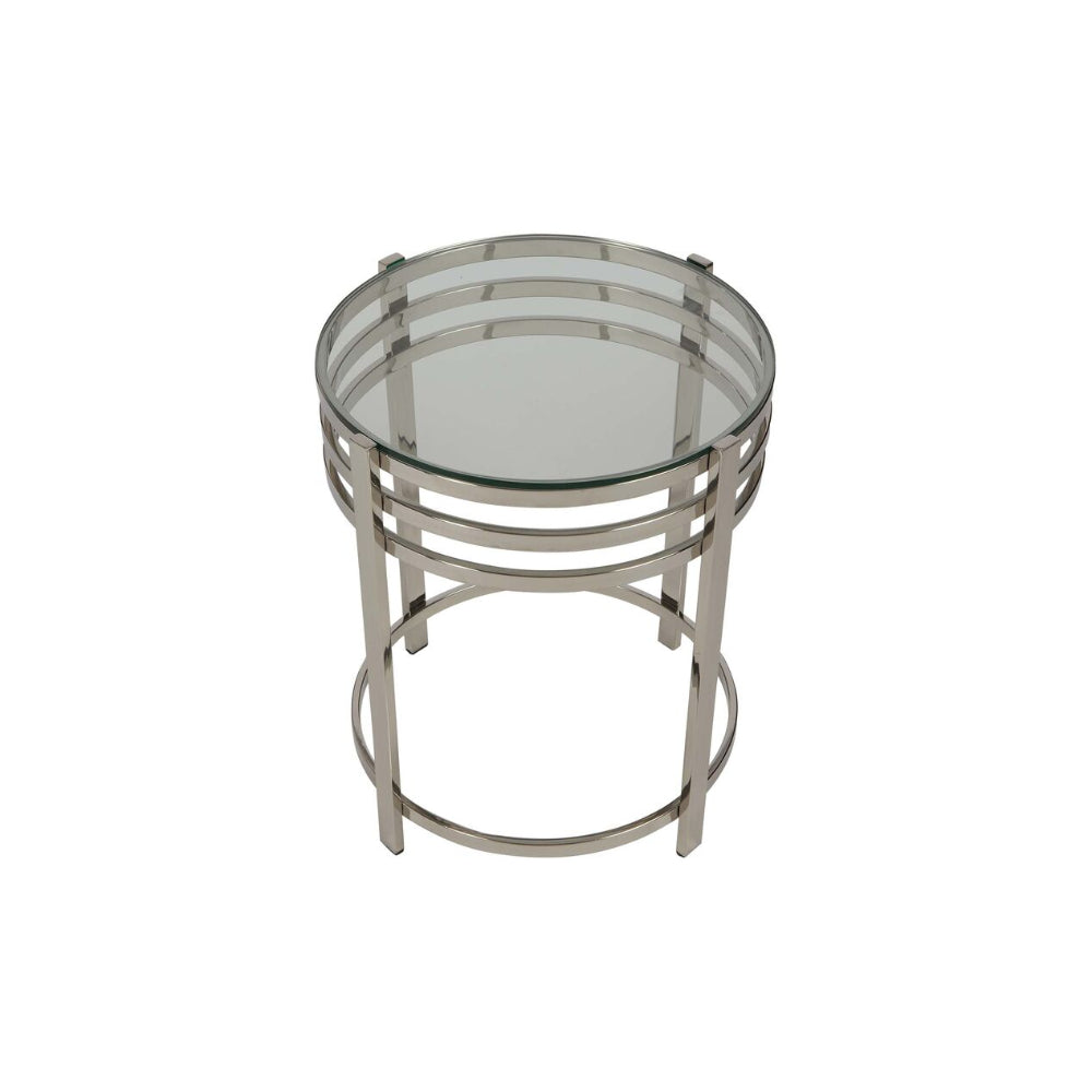Ethan Allen Nickel Side Table