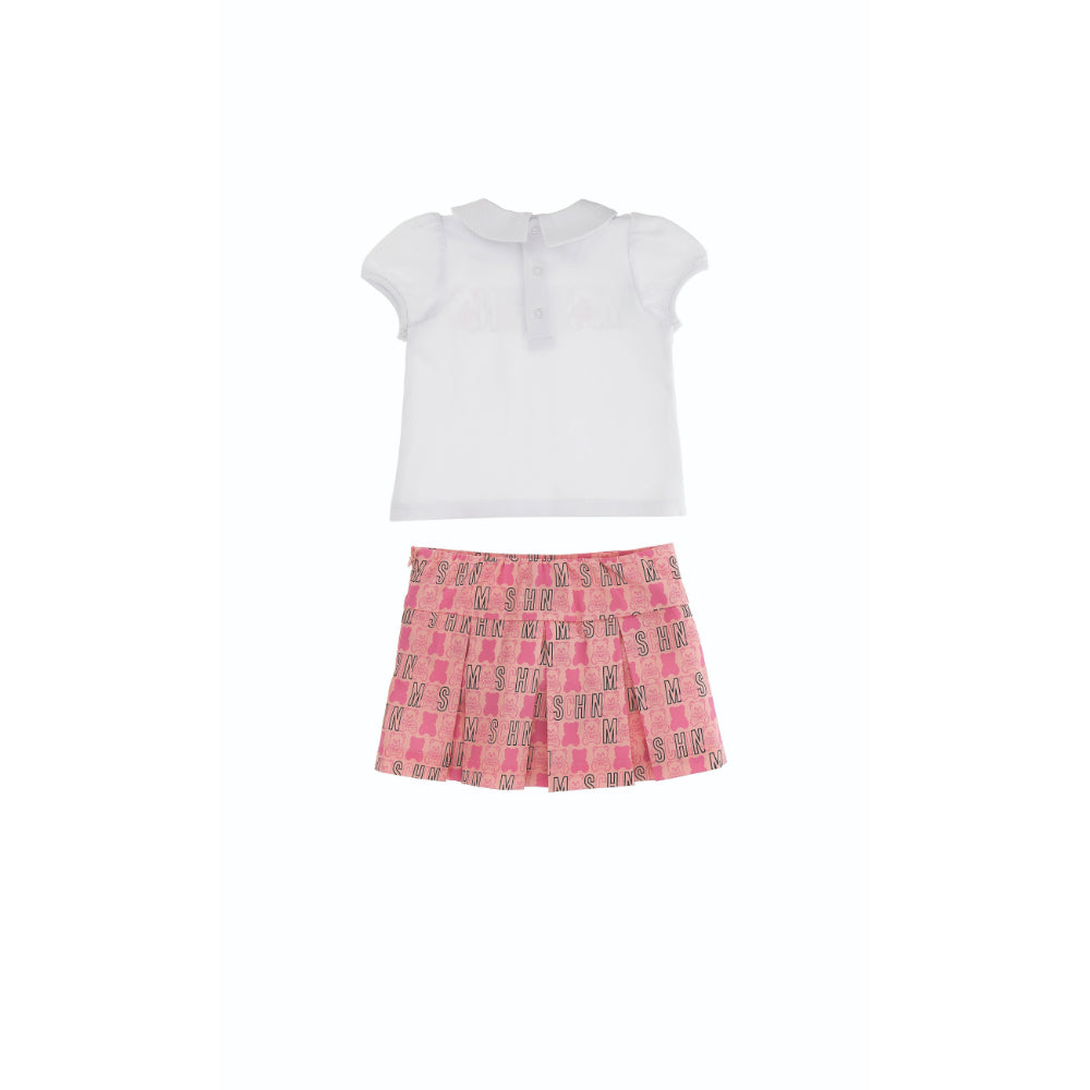 Moschino White &amp; Pink Set T-Shirt &amp; Skirt
