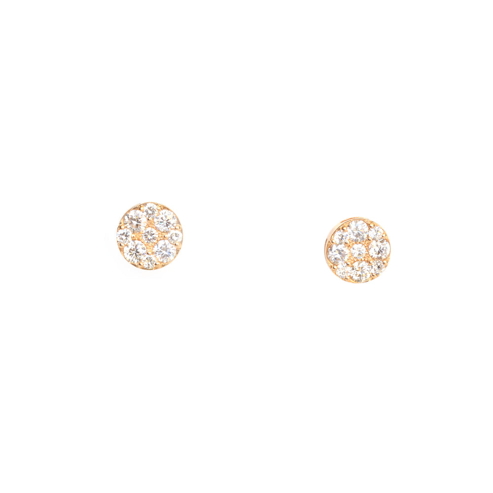 Ouzounian Earring 18 Carat Pink Gold WithÂ Round Diamond