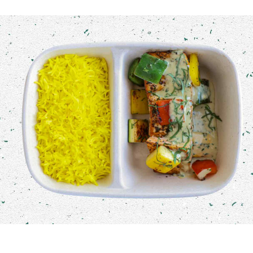 Herb Marinated Salmon With Basil Coconut Sauce