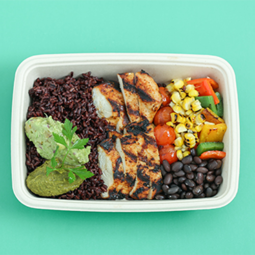 Chicken Burrito With Black Rice Bowl