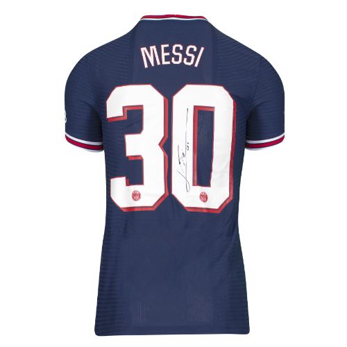 Home Jersey Uefa Auth 21/22 Messi Back Signed  - Blue