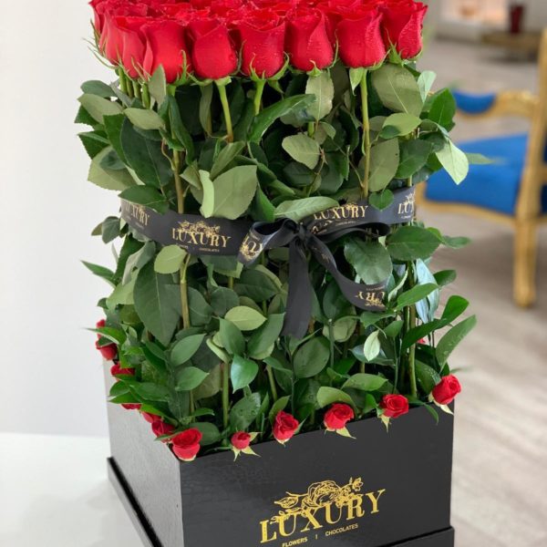 Croco Large Box with Standing Flowers