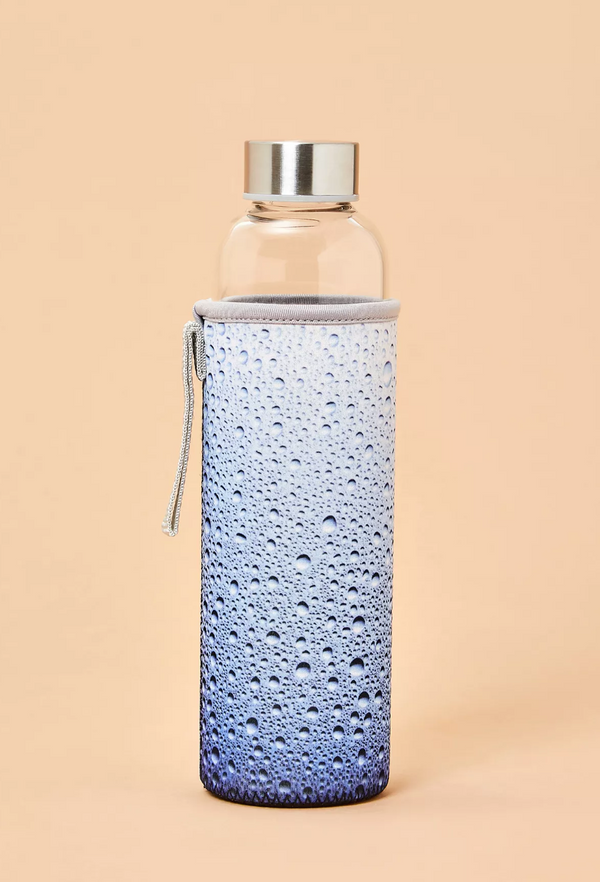 Glass bottle with sleeve