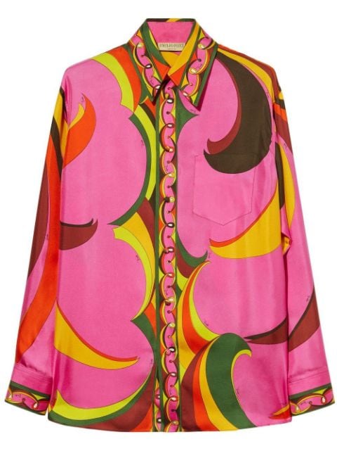 PUCCI colour-block silk blouse