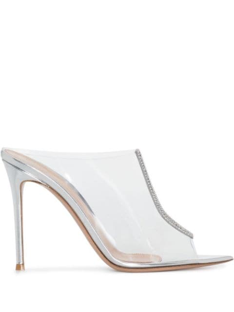 Gianvito Rossi Sigma 120mm crystal-embellished PVC mules