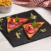 Beet Hummus Crustini