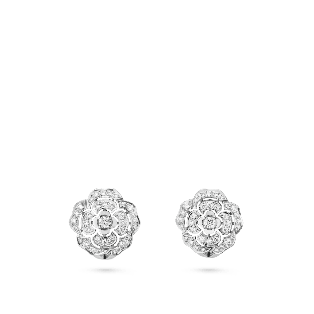 Bouton de Camélia earrings