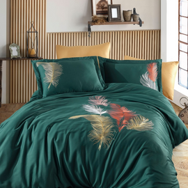 EMBROIDERIED COTON SATEEN DUVET COVER SET