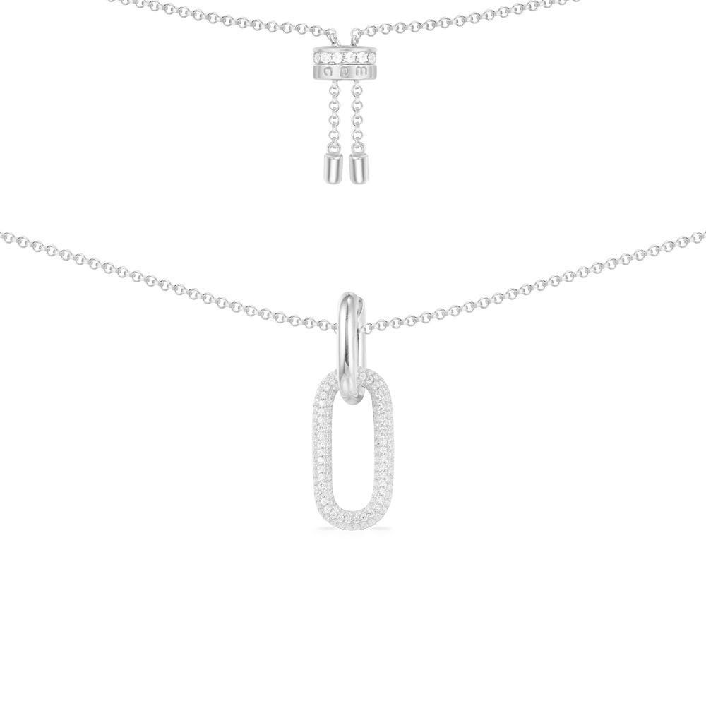 Apm Monaco Chain Link Adjustable Necklace - Silver