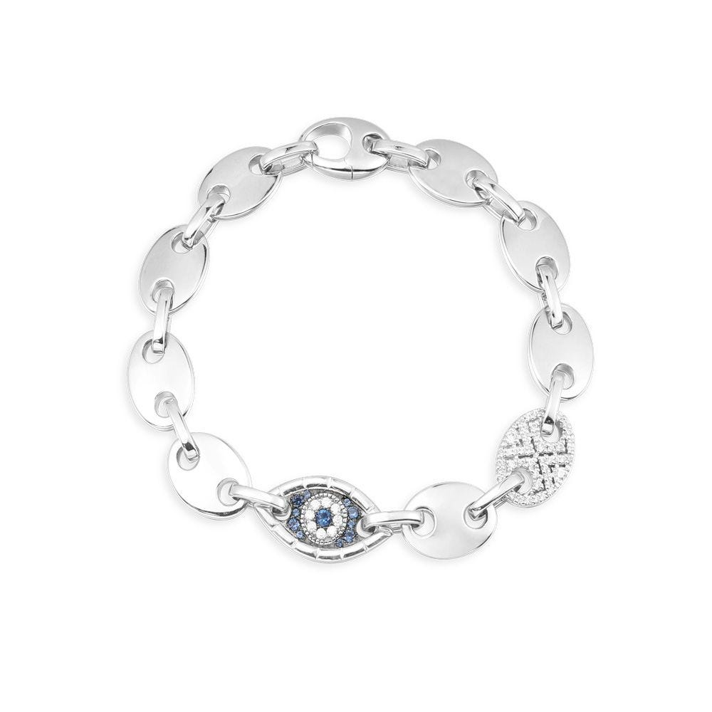 Apm Monaco Lucky Eye Grain De CafÃƒÂ© Chain Bracelet - Silver