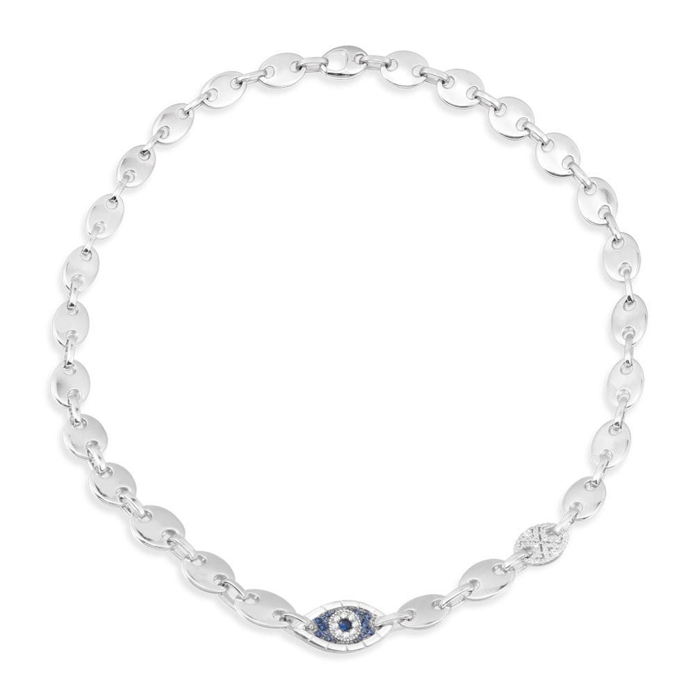 Apm Monaco Lucky Eye Grain De CafÃƒÂ© Chain Necklace - Silver